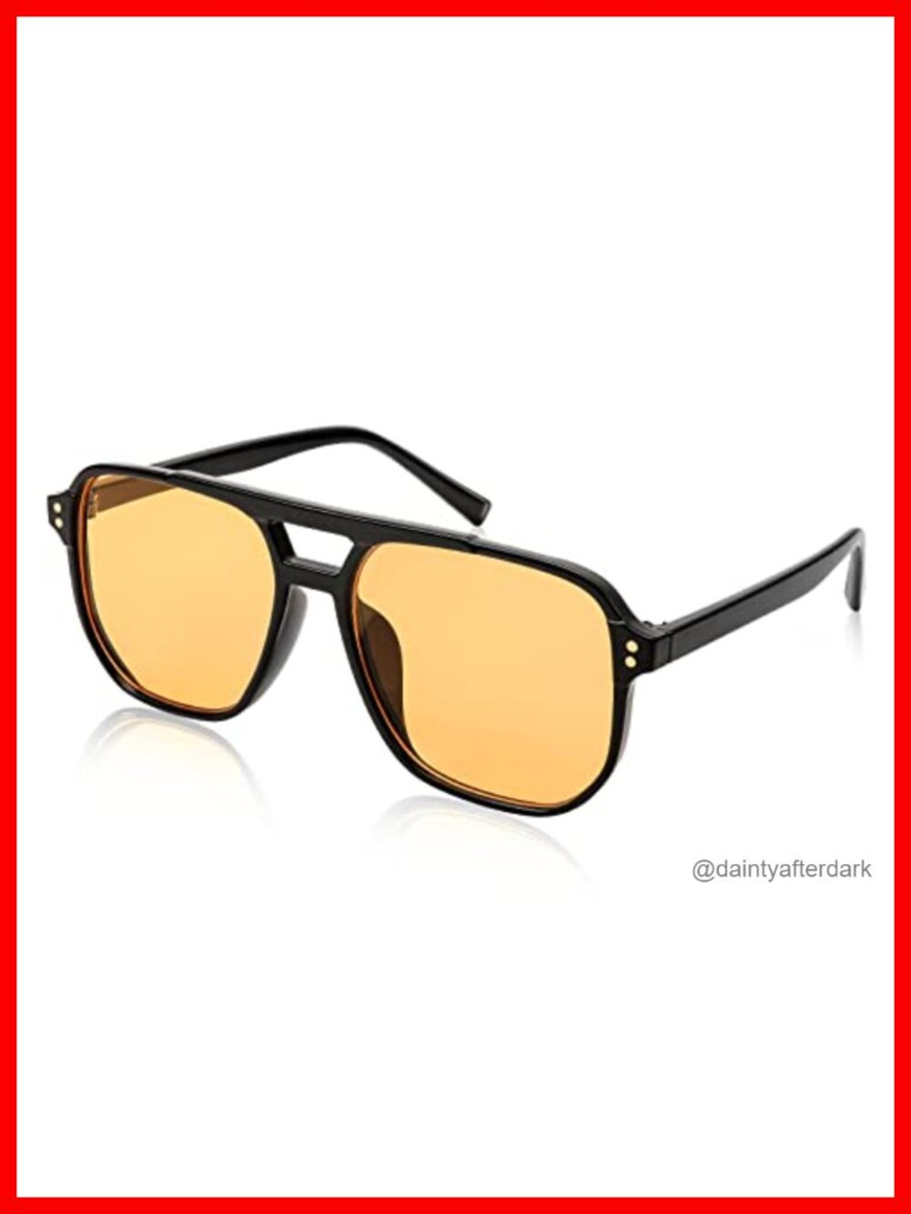 Retro Square Aviator Sunglasses UV400 Protection Plastic Frame